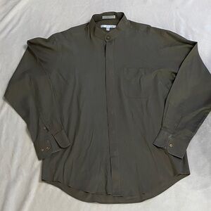 Men's Olive Casual Button Down Shirt